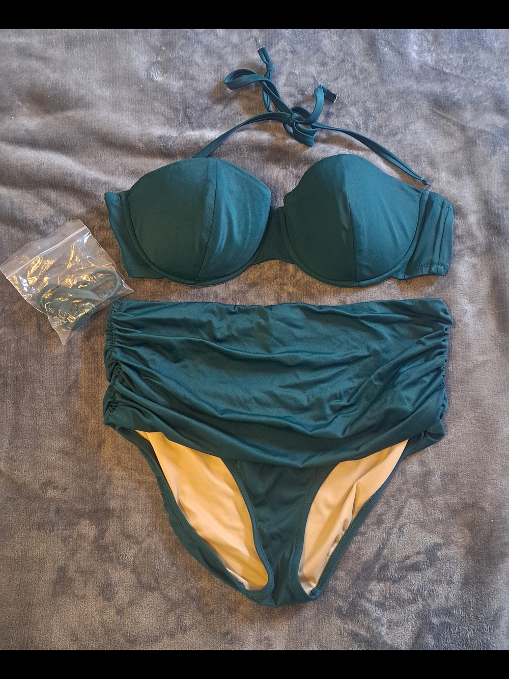 J. Crew Teal Bandeau High-Waist Bikini Set